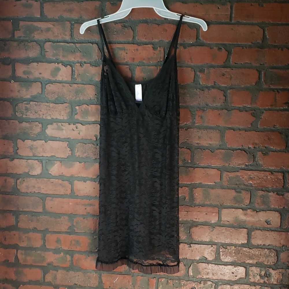 Secret Treasures Black Lace Nightgown Sz M